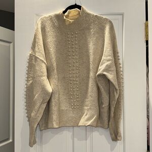 Mock neck pearl detail sweater H & M - size L